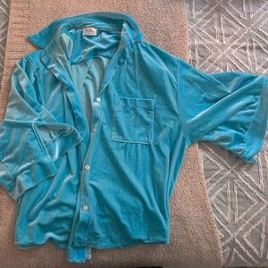Laina Rauma Button Down Shirt size Small in Glacier Blue